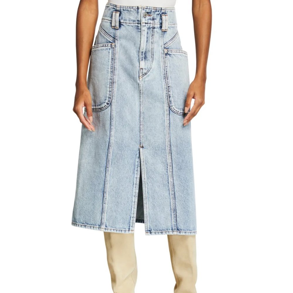 $500 Etoile Isabel Marant TORIA DENIM SKIRT MIDI 34